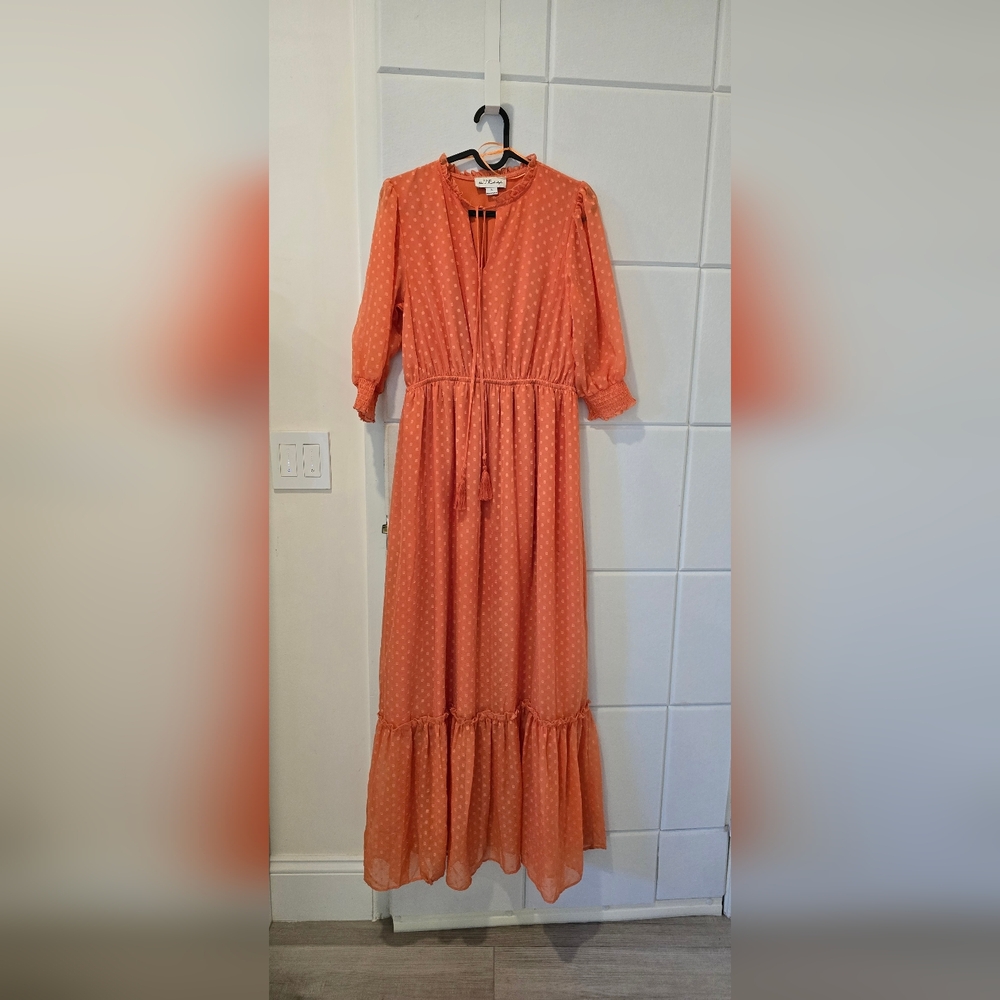 Elegant Orange Maxi Dress